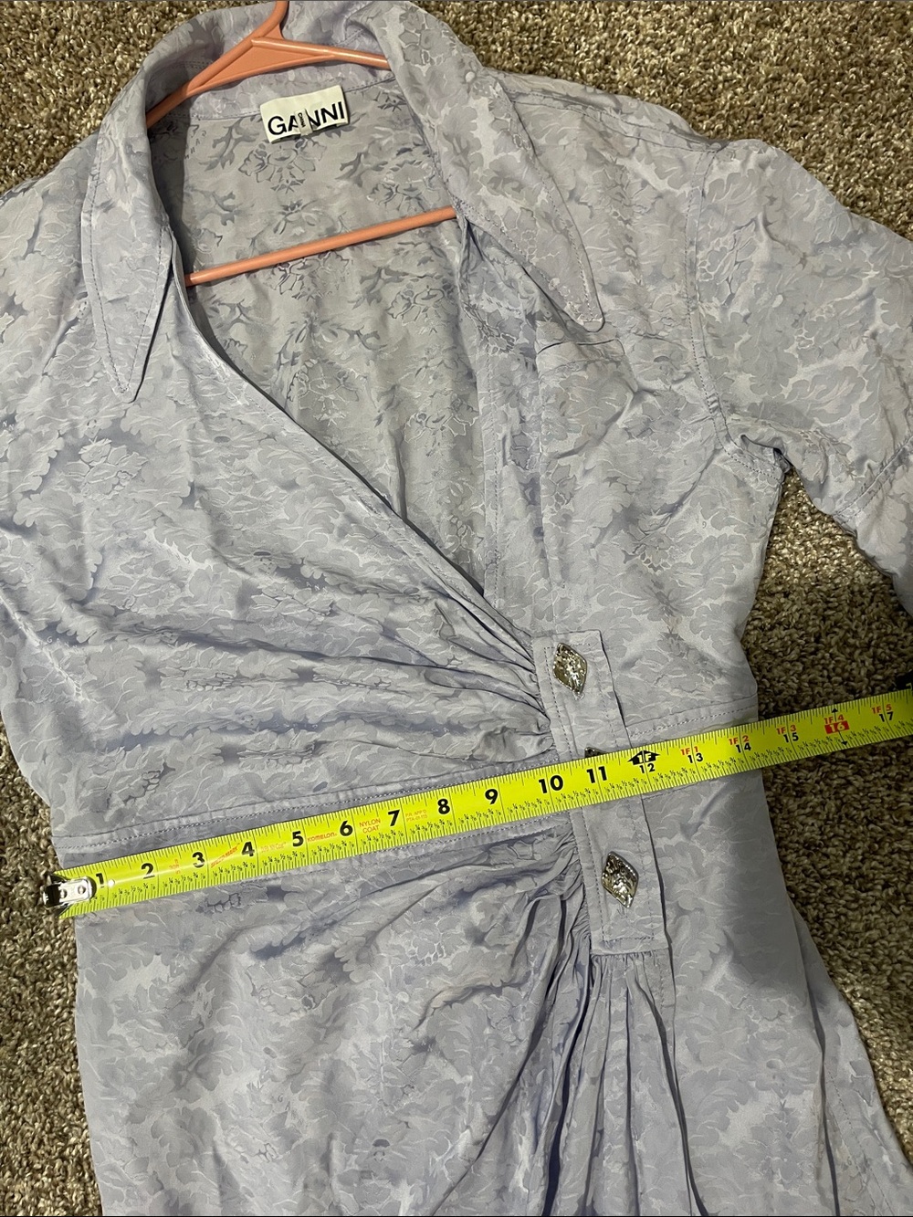 GANNI Lavender Wrap Midi Dress SZ 38 - Picture 7 of 7